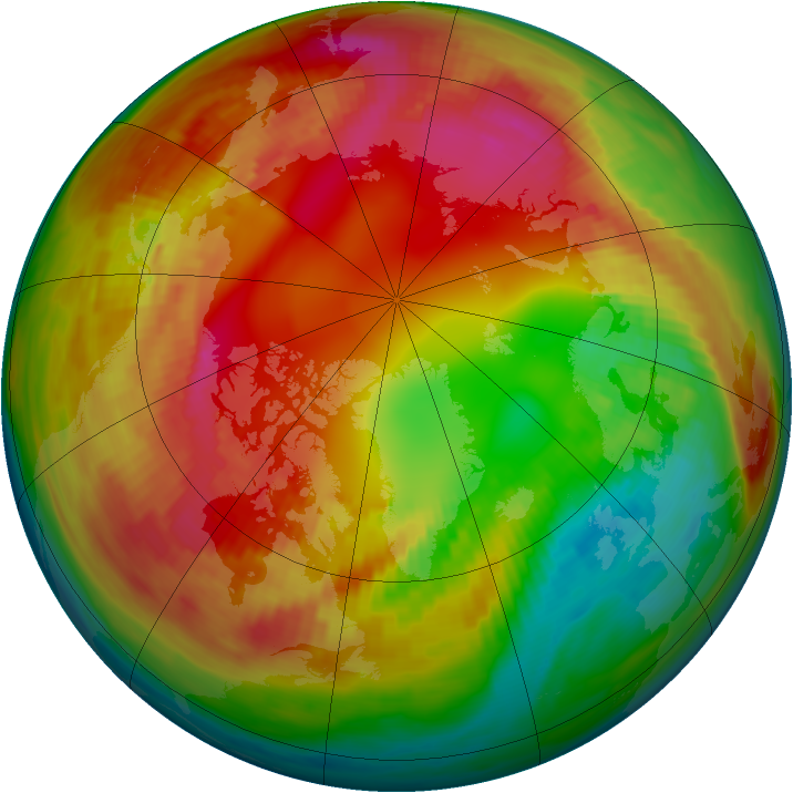 Arctic ozone map for 07 February 1981